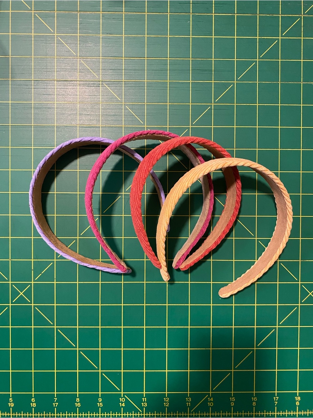 Colorful Fabric Headband Set - Pink, Purple, Red, Orange -